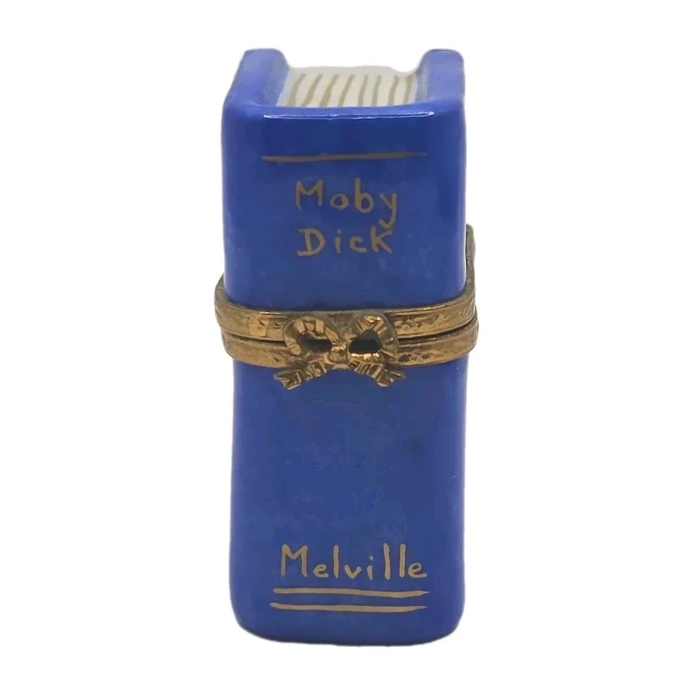 Vintage Limoges Peint Main Moby Dick Book Trinket Box